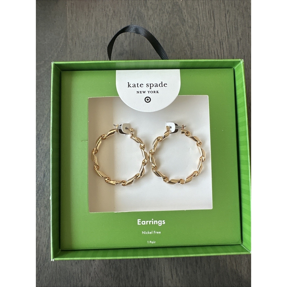 Kate Spade Gold Chain Hoop Earrings